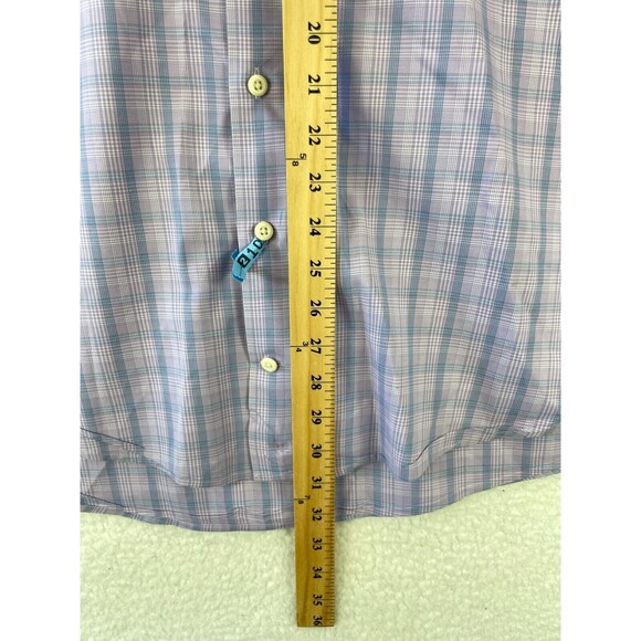 Peter Millar Button Front Shirt Men’s Size L Purple Check Long Sleeve Classic - Picture 5 of 7